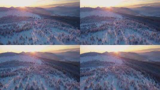 冬季山脉日出高清在线视频素材下载