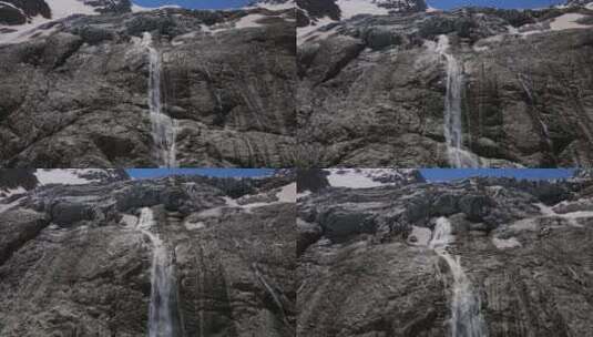 悬崖峭壁上的瀑布高清在线视频素材下载