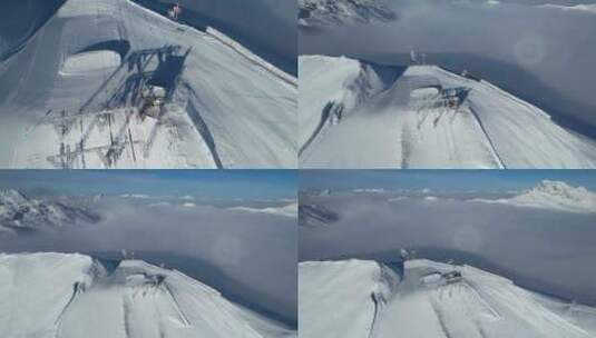 高山滑雪场航拍高清在线视频素材下载
