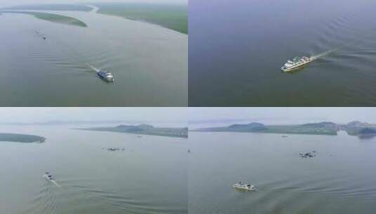鄱阳湖执法船解决渔民纠纷高清在线视频素材下载