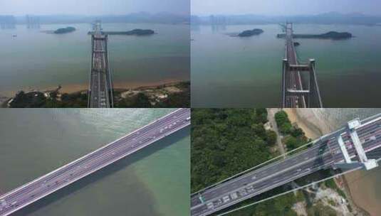 东莞虎门大桥航拍合集高清在线视频素材下载