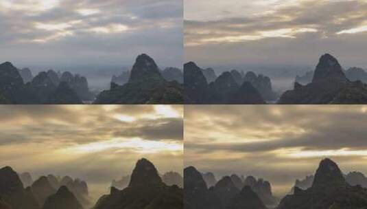 【6K60P延时】广西桂林山水绝美日出高清在线视频素材下载