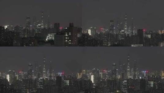 上海浦西夜景航拍高清在线视频素材下载