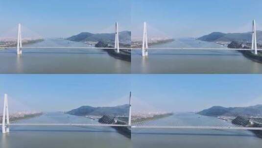 湖北省武穴长江公路大桥航拍视频高清在线视频素材下载