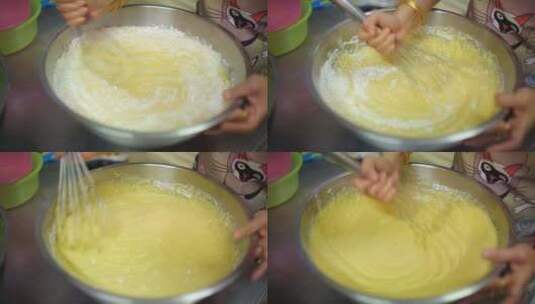 使用打蛋器搅拌高清在线视频素材下载