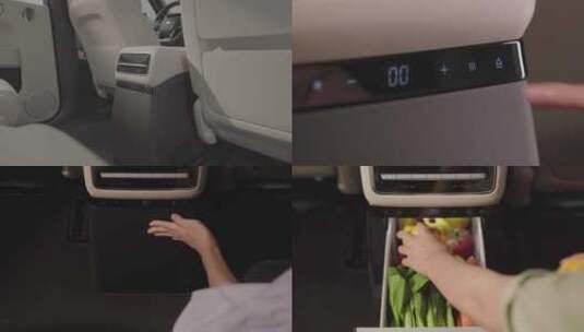 4k实拍理想L9内饰车载多功能冰箱高清在线视频素材下载
