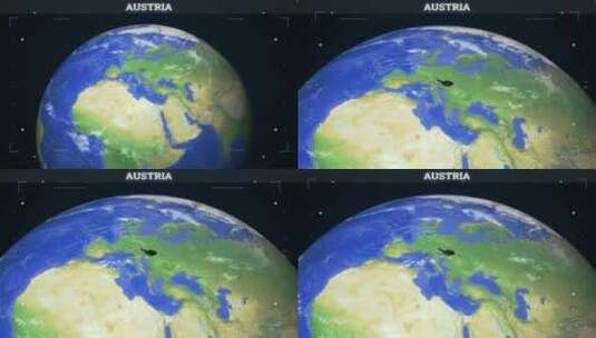 奥地利地图来自地球高清在线视频素材下载