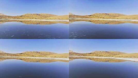 巴丹吉林沙漠沙丘倒影 丹巴湖高清在线视频素材下载