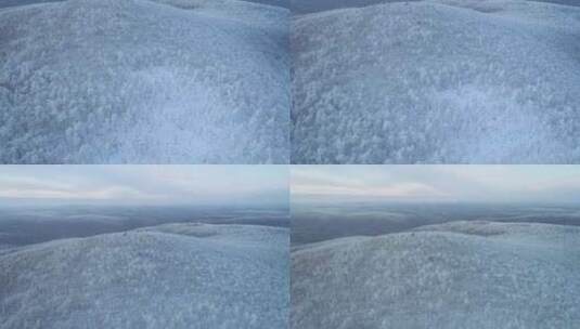 航拍内蒙古大兴安岭冰雪雾凇、雪凇高清在线视频素材下载