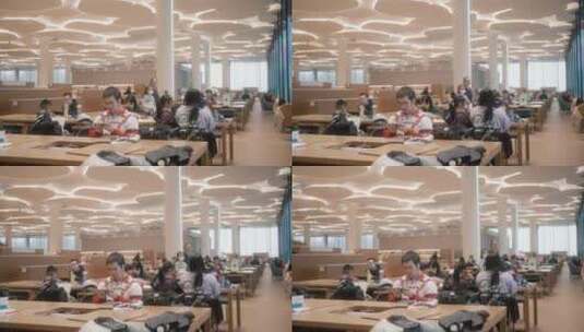 北京城市图书馆看书的人们高清在线视频素材下载