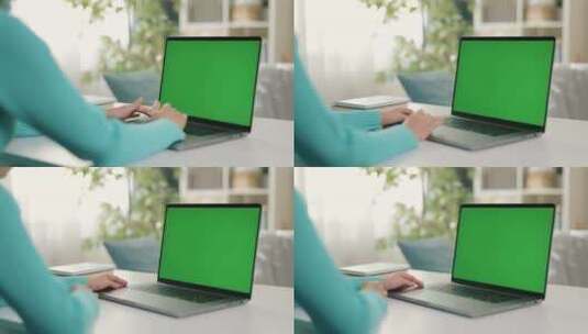 绿屏 电脑 显示器 素材高清在线视频素材下载