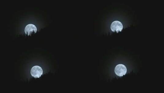 白色月亮缓缓升起高清在线视频素材下载