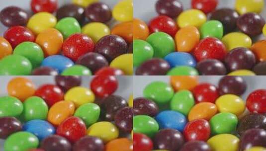 彩虹糖糖果巧克力豆特写高清在线视频素材下载