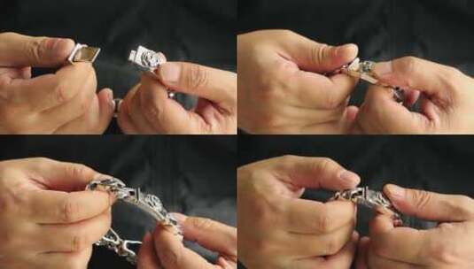 手链的佩戴方法电商演示实拍高清在线视频素材下载