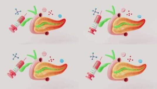 人类胰腺炎胆囊内脏器官与药物治疗动画高清在线视频素材下载