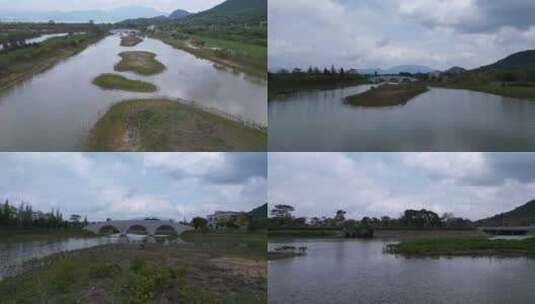 航拍深圳大鹏禾塘湿地公园风景高清在线视频素材下载