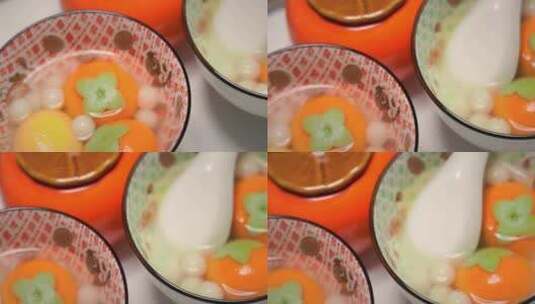 中国特色元宵节煮柿柿如意汤圆高清在线视频素材下载