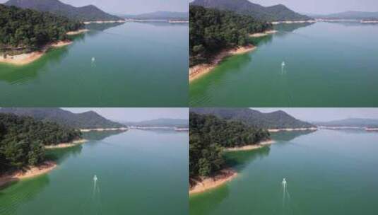 广州市从化区良口镇流溪湖景区航拍高清在线视频素材下载