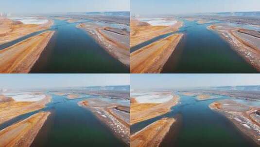 冬季沙坡头黄河高清在线视频素材下载