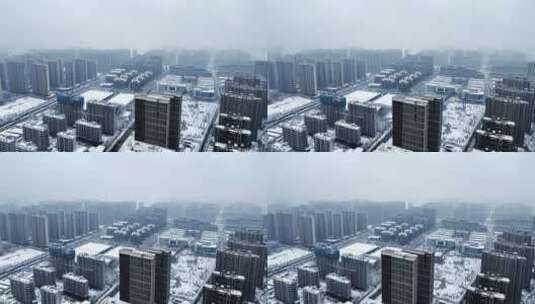 济南高新区雪景高清在线视频素材下载