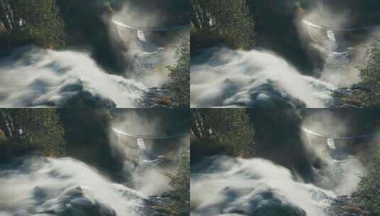 Skjervfossen瀑布的长曝光照片高清在线视频素材下载