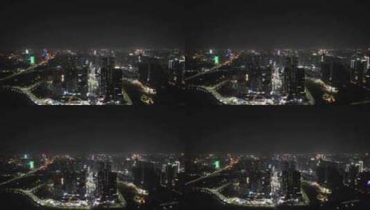 广东湛江城市夜景灯光交通航拍高清在线视频素材下载
