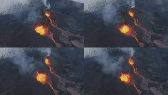 冰岛火山爆发航拍高清在线视频素材下载