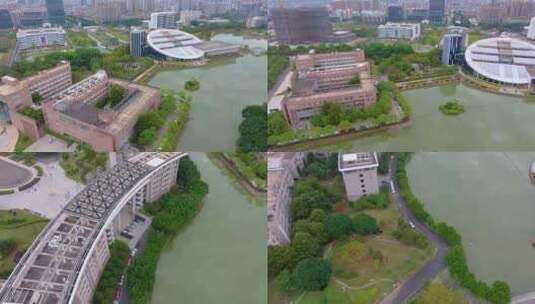 福州福建医科大学旗山校区上街校区航拍校园高清在线视频素材下载