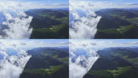 航拍高山云海云雾阳光高清在线视频素材下载