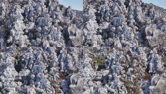 湖南衡阳南岳衡山祝融峰雾凇航拍高清在线视频素材下载