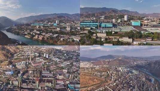 攀枝花钒钛钢铁厂攀钢集团航拍4K高清在线视频素材下载