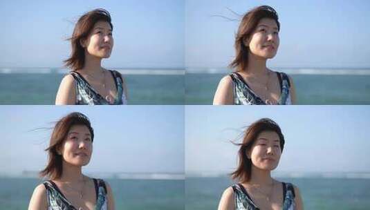 海风光笑女性高清在线视频素材下载