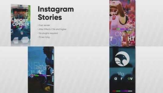 Instagram故事包图像清新动感时尚分屏AE模板高清AE视频素材下载
