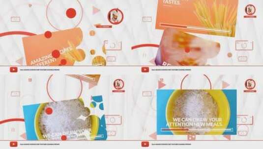 多彩时尚食品介绍展示片场AE模板高清AE视频素材下载