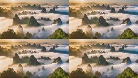 山峦云海日出全景高清在线视频素材下载