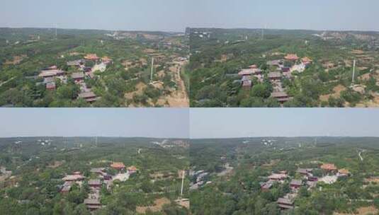 航拍洛阳龙门十寺之一广化寺高清在线视频素材下载