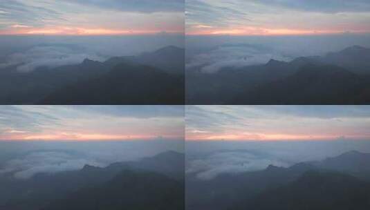 航拍广东茂名信宜石镬坳云海日出壮丽山河高清在线视频素材下载