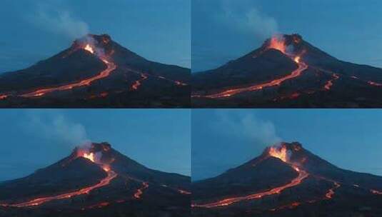 夏威夷火山熔岩震撼自然力量视频高清在线视频素材下载