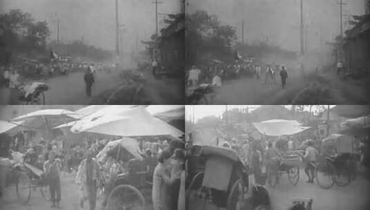 上世纪北京沙尘暴历史影像高清在线视频素材下载