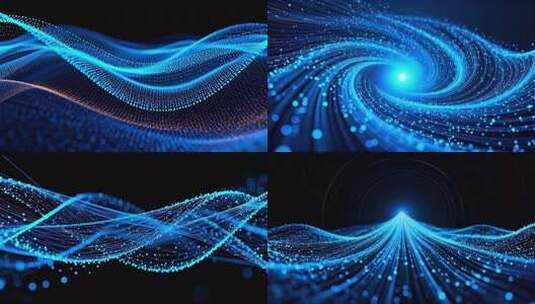蓝色粒子光效动态背景素材高清在线视频素材下载