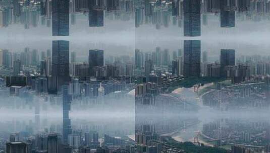 城市反转3d镜像地产特效高清在线视频素材下载