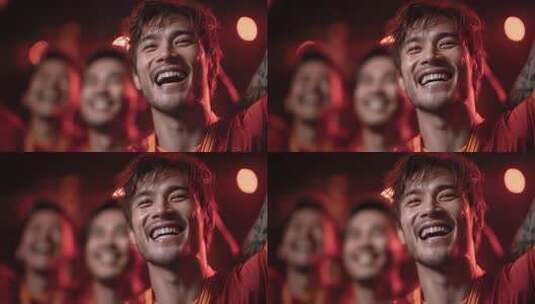 唐朝足球队获胜球迷欢呼雀跃高清在线视频素材下载
