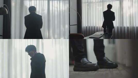 成功商务人士思考背影高清在线视频素材下载