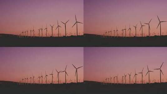 风电循环视频 黄昏的风电场LED循环背景高清在线视频素材下载