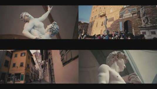 意大利佛罗伦萨大卫米开朗基罗雕像高清在线视频素材下载