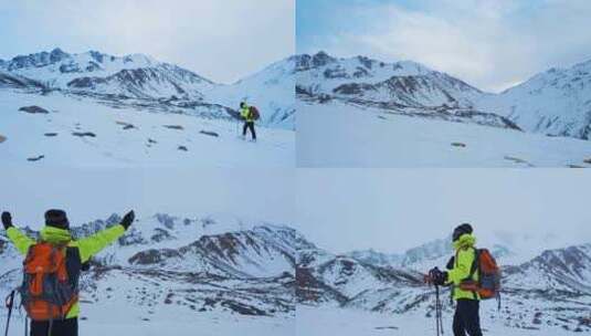 雪山攀登1高清在线视频素材下载