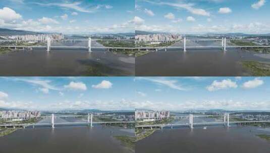 福州魁浦大桥航拍延时高清在线视频素材下载