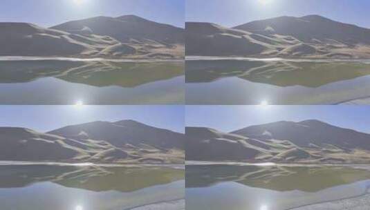 巴丹吉林沙漠沙丘倒影 丹巴湖高清在线视频素材下载