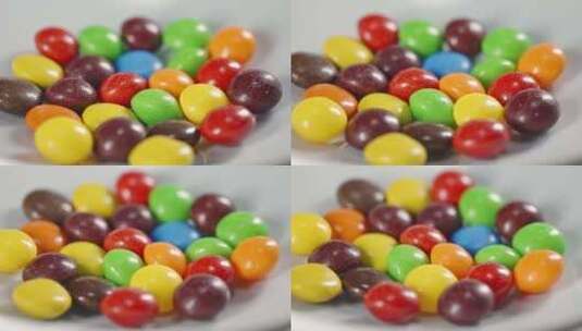 彩虹糖糖果巧克力豆特写高清在线视频素材下载