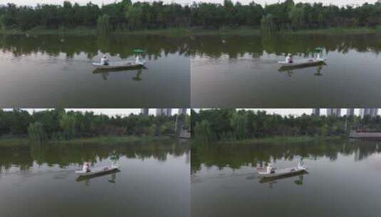 湖面水面划船高清在线视频素材下载